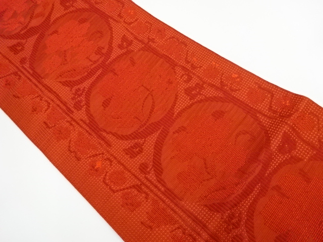 リサイクル　本場筑前博多丸紋に花模様織出し名古屋帯